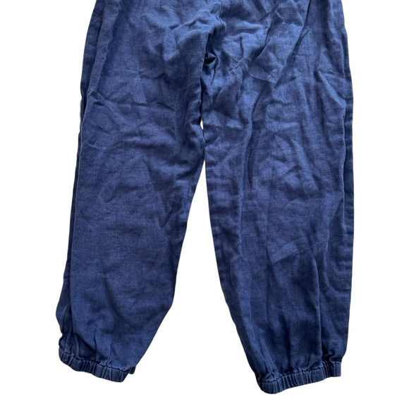 Suzie Kondi Linen Pants Size XS The Delos Pants in 100% Linen Light Blue Gray - Picture 6 of 10